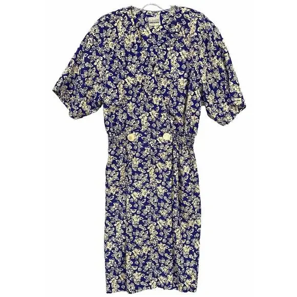 Leslie Fay | Dresses | Classics By Leslie Fay Women Day Dress Size Small  Blue Hawaiian Vintage 9s | Poshmark
